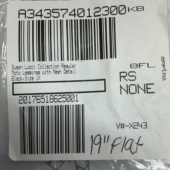 1X LEGGINGS SUSAN LUCCI MOTO LEGGINGS BLACK 38" WAIST - Picture 12 of 12